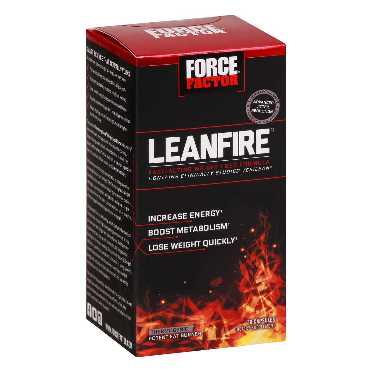 slide 10 of 13, Force Factor Leanfire Potent Thermogenic Fat Burner 30 ea, 30 ct