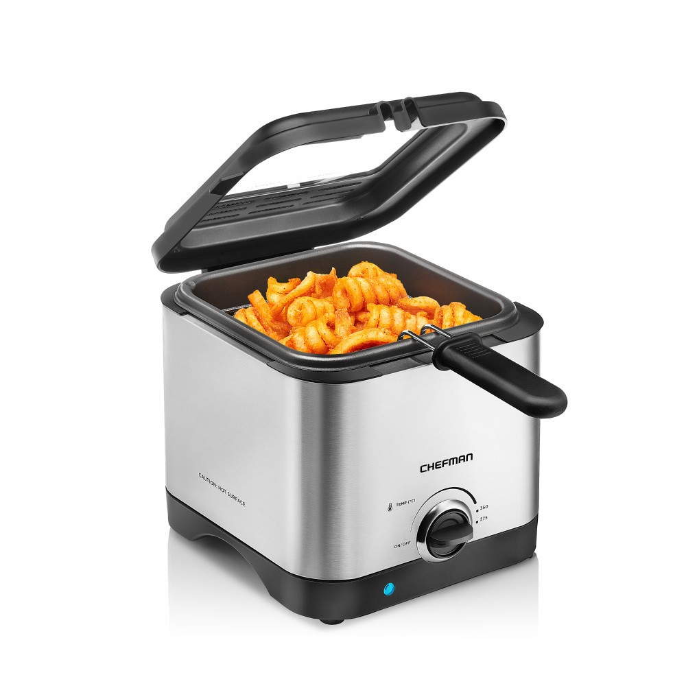 slide 1 of 4, CHEFMAN Deep Fryer Stainless Steel, 1.5 liter