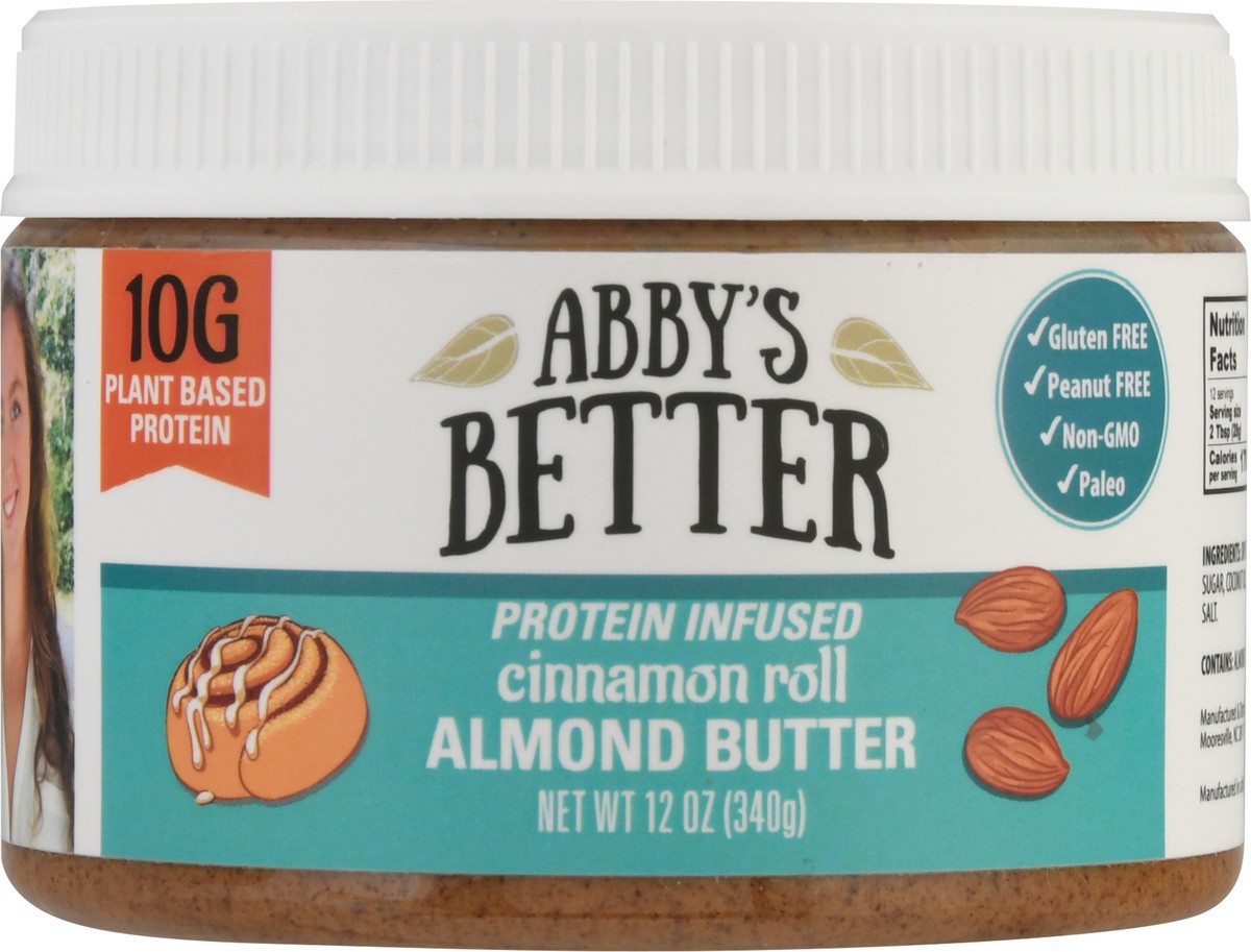 slide 8 of 13, Abby's Better Protein Infused Cinnamon Roll Almond Butter 12 oz, 12 oz