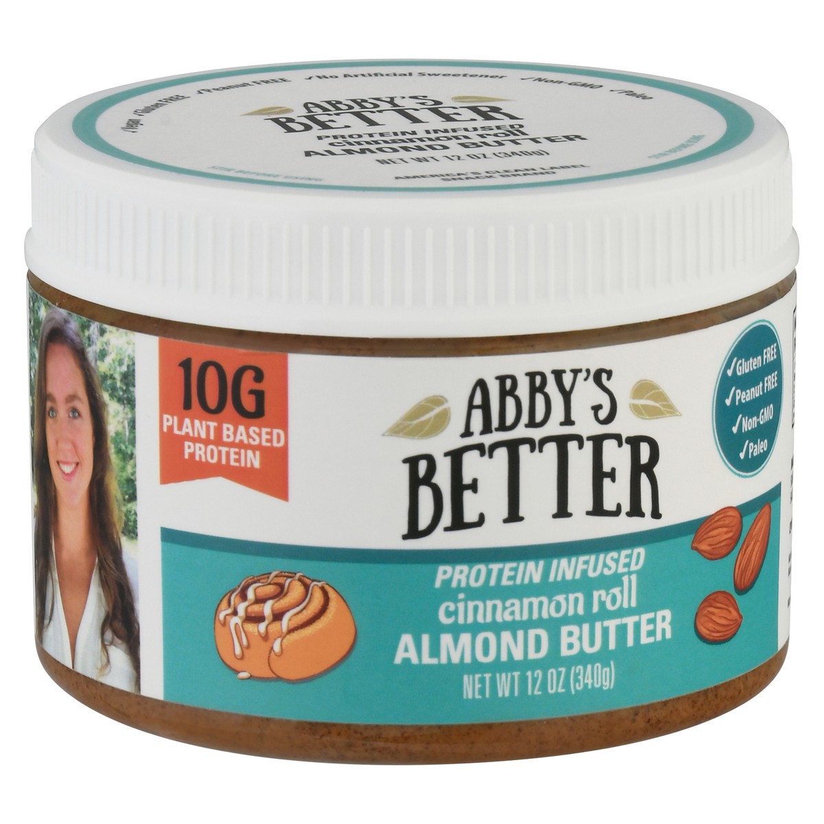 slide 9 of 13, Abby's Better Protein Infused Cinnamon Roll Almond Butter 12 oz, 12 oz