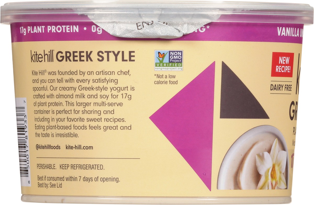 slide 3 of 9, Kite Hill Unsweetened Vanilla Greek Style Plant-Based Yogurt 16 oz, 1 ct