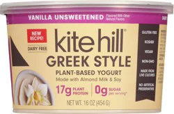Kite Hill Unsweetened Vanilla Greek Style Plant-Based Yogurt 16 oz