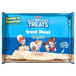 Rice Krispies Treats Marshmallow Treat Sheet, Kids Snacks, Baking Project, Original, 32oz Bag, 1 Sheet