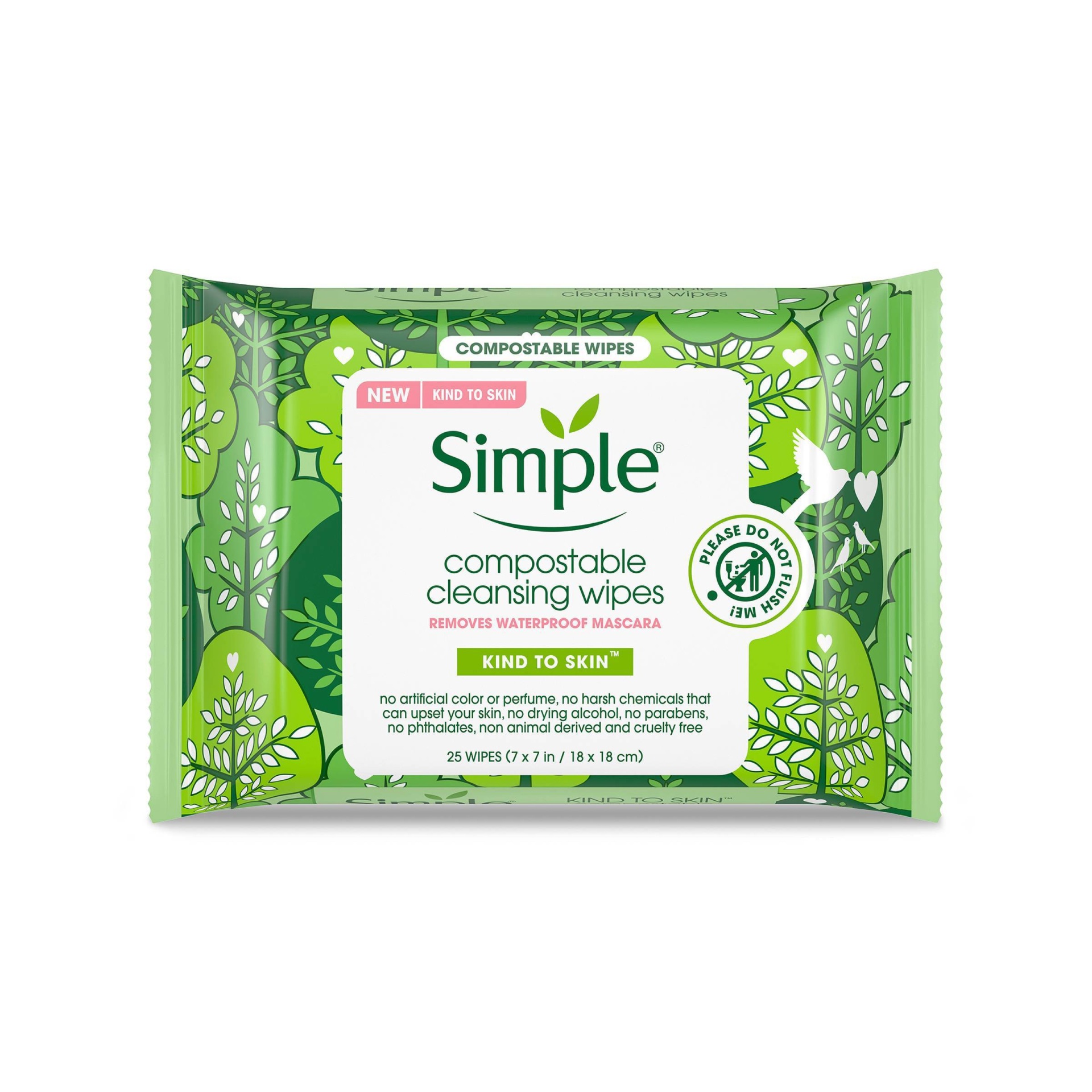 slide 1 of 4, Simple Compostable Wipes, 25Ct, 25 ct