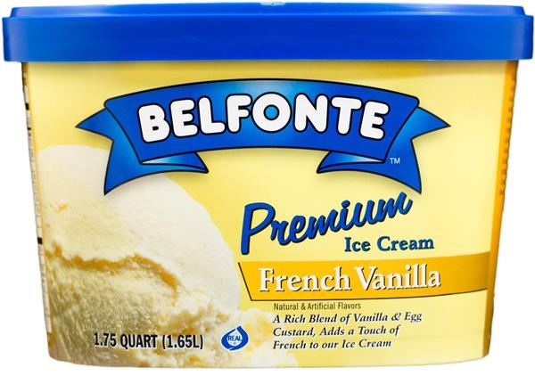 slide 1 of 1, Belfonte Premium Ice Cream French Vanilla, 1.75 qt