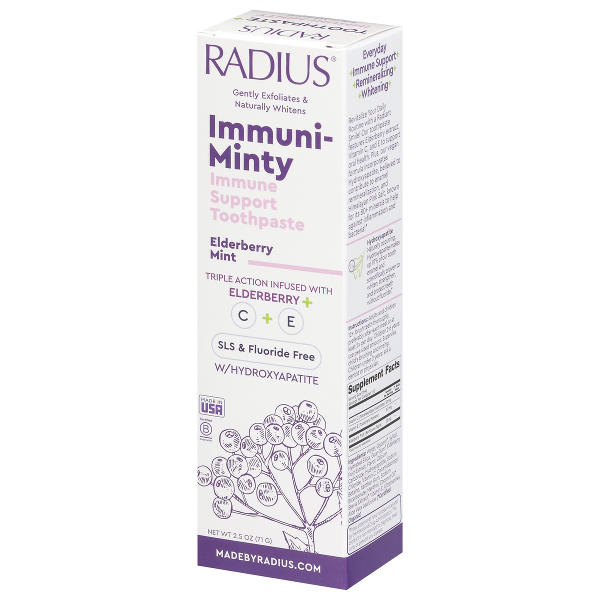 slide 11 of 14, Radius Immuniminty Elderberry Mint Toothpaste, 2.5 oz