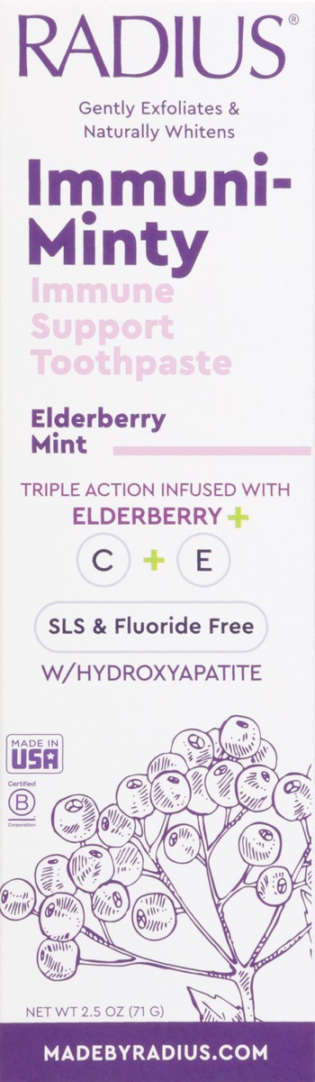 slide 9 of 14, Radius Immuniminty Elderberry Mint Toothpaste, 2.5 oz