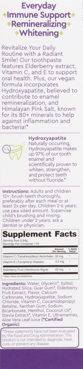 slide 8 of 14, Radius Immuniminty Elderberry Mint Toothpaste, 2.5 oz