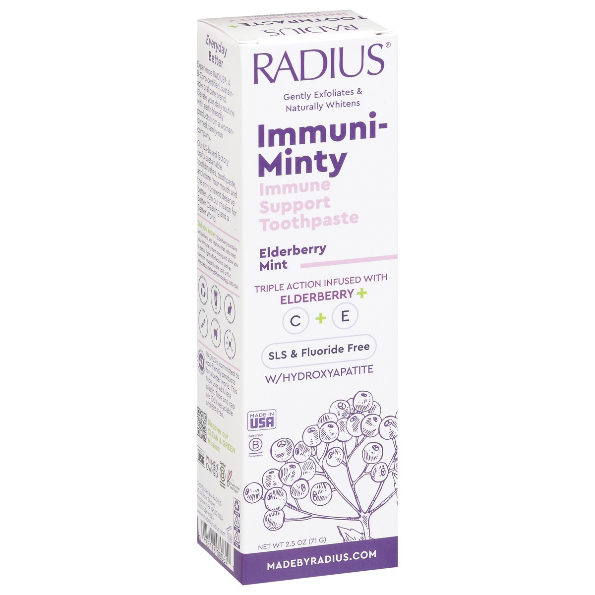 slide 5 of 14, Radius Immuniminty Elderberry Mint Toothpaste, 2.5 oz