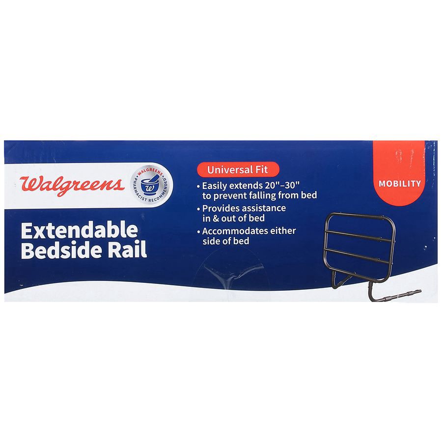 slide 2 of 5, Walgreens Universal Extendable Bedside Rail 20'' - 30'', 1 ct