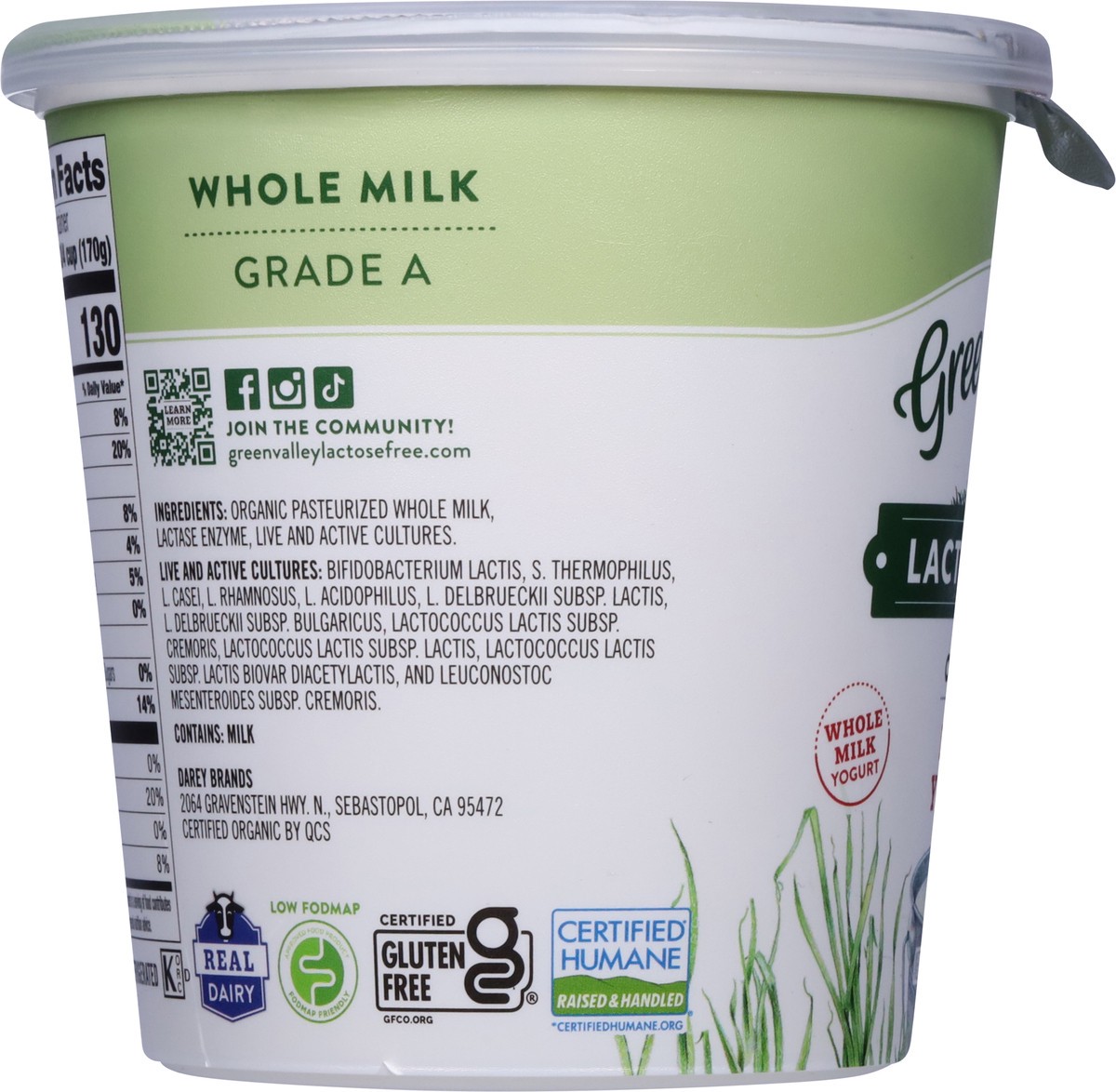 slide 8 of 9, Green Valley Organics Lactose Free Organic Plain Yogurt 24 oz, 24 oz