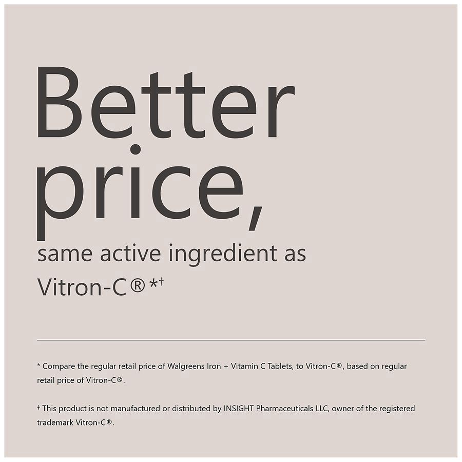 slide 4 of 5, Walgreens Iron + Vitamin C, 60 ct