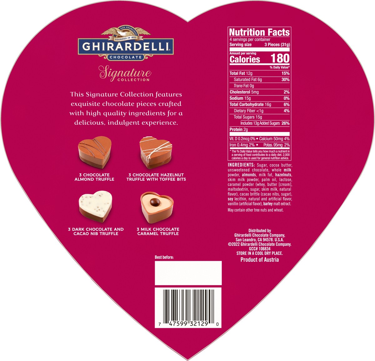 slide 5 of 9, Ghirardelli Valentine's Sweethearts Heart Shaped Box Gift, 4.4 oz