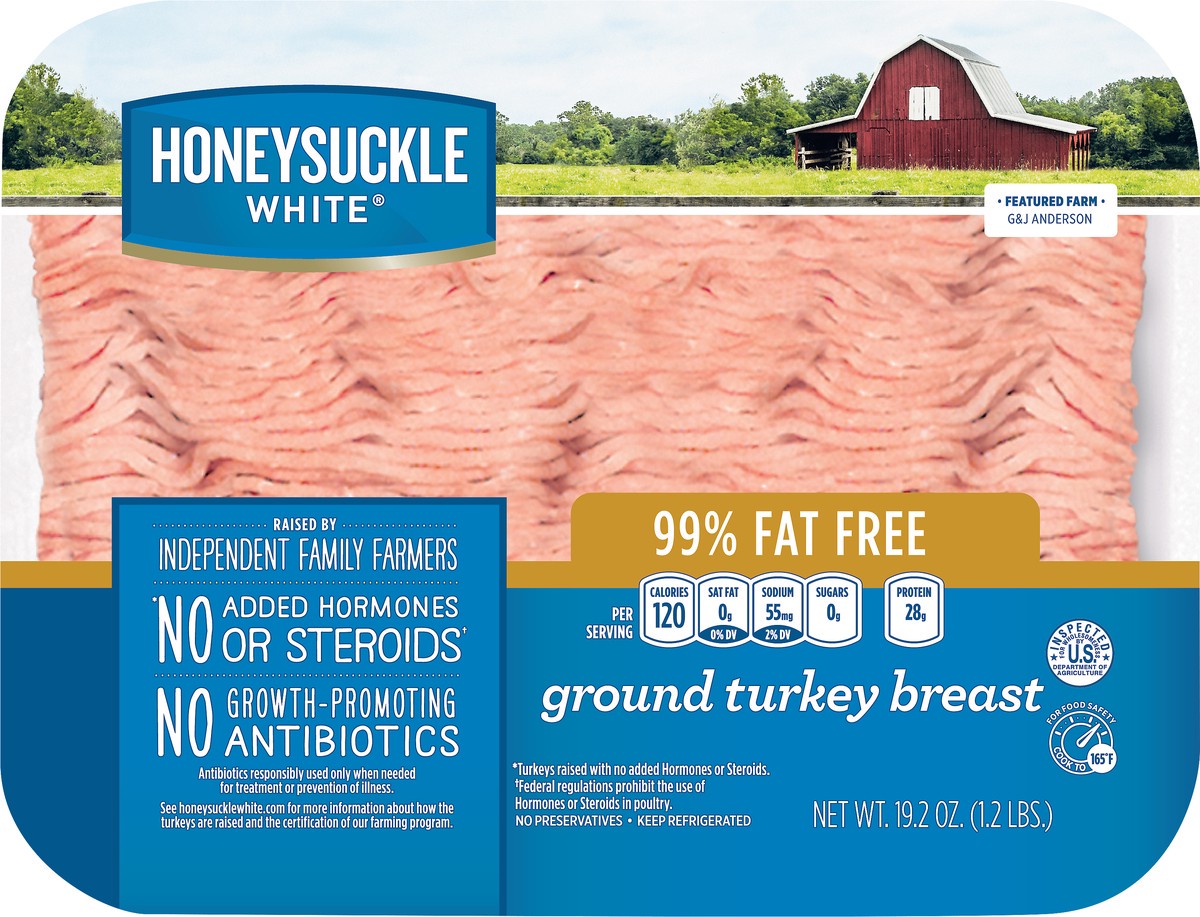 slide 5 of 7, Honeysuckle White 99% Fat Free Ground Turkey Breast 19.2 oz, 19.2 oz