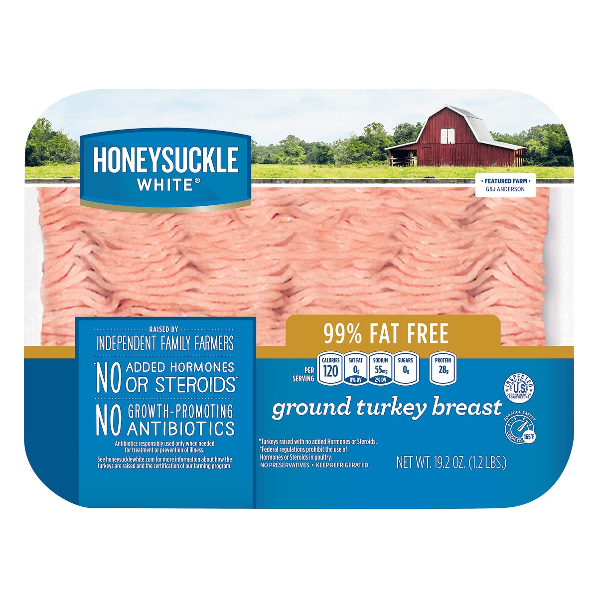 slide 6 of 7, Honeysuckle White 99% Fat Free Ground Turkey Breast 19.2 oz, 19.2 oz