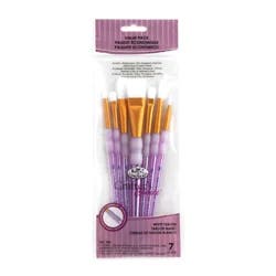 Royal & Langnickel Crafter's Choice White Taklon Flat Variety Brush Set