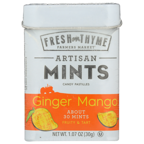 slide 1 of 1, Fresh Thyme Ginger Mango Artisan Mints, 1 ct