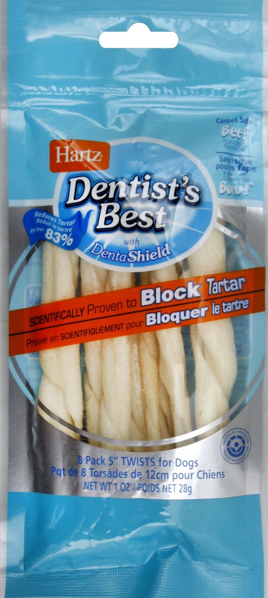 slide 2 of 2, Hartz Dentist's Best Twists With Dentashield For Dogs, 8 ct