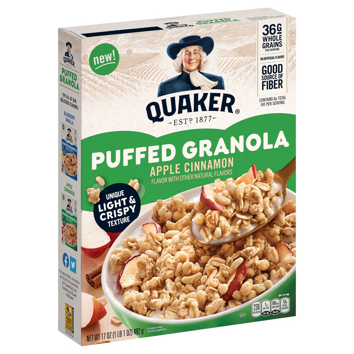 slide 7 of 10, Quaker Granola, 17 oz