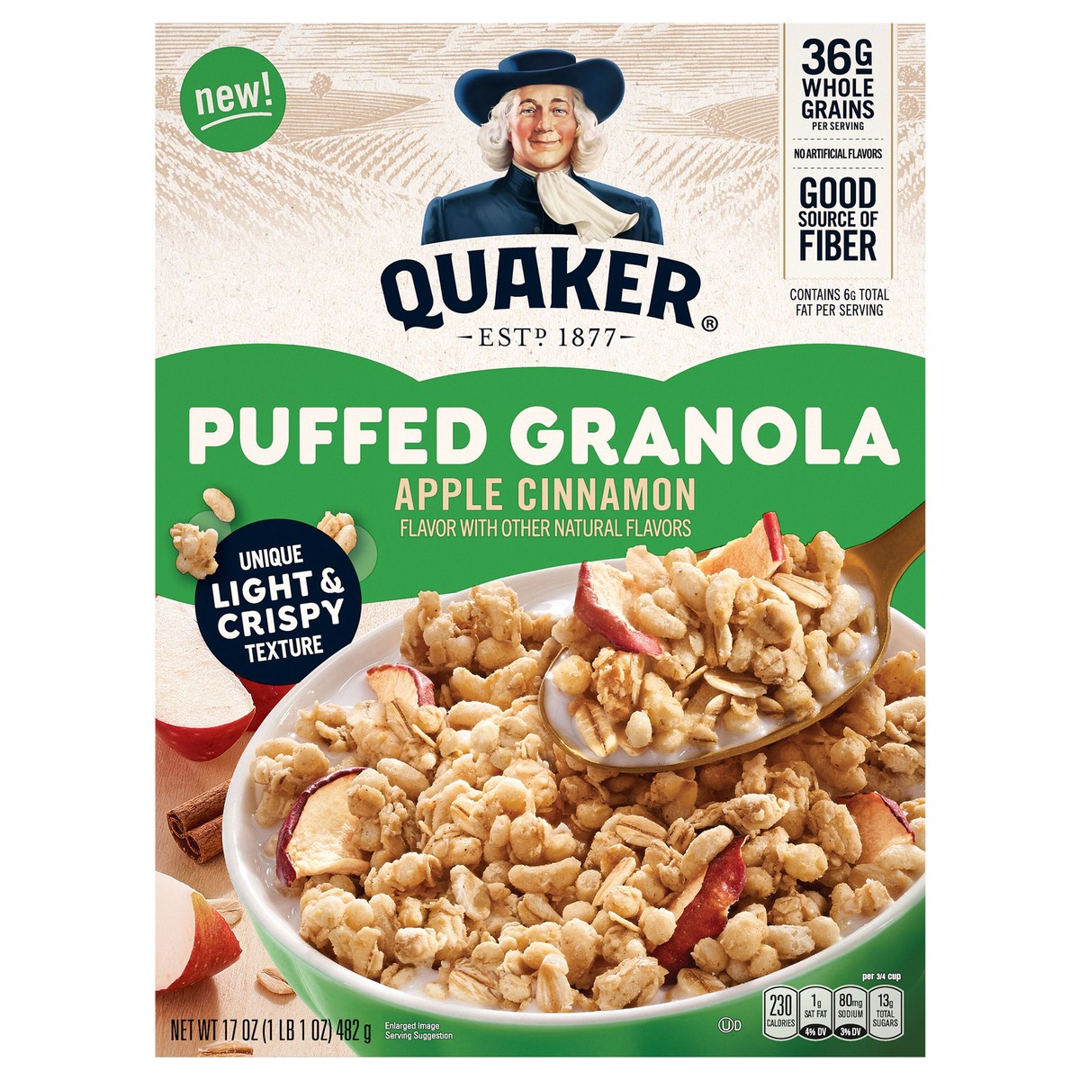 slide 1 of 10, Quaker Granola, 17 oz