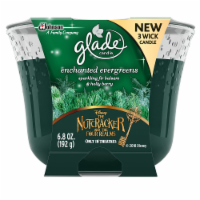 slide 1 of 1, Glade 3 Wick Candle Enchanted Evergreens Sparkling Fir Balsam Holly Berry, 6.8 oz