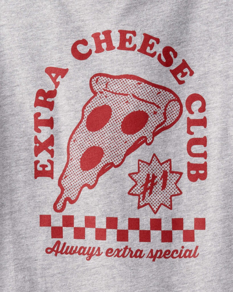 slide 2 of 2, Oshkosh Boys Pizza Long-Sleeve Graphic Tee - Grey Grey XS, 1 ct