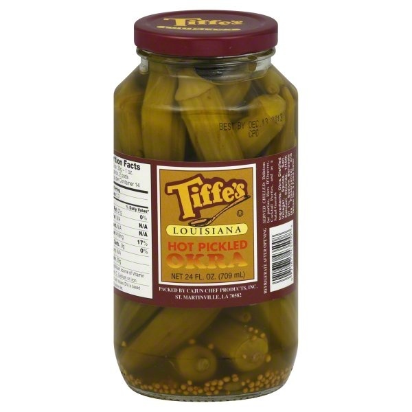 slide 1 of 1, Tiffe's Louisiana Hot Pickled Okra, 24 oz