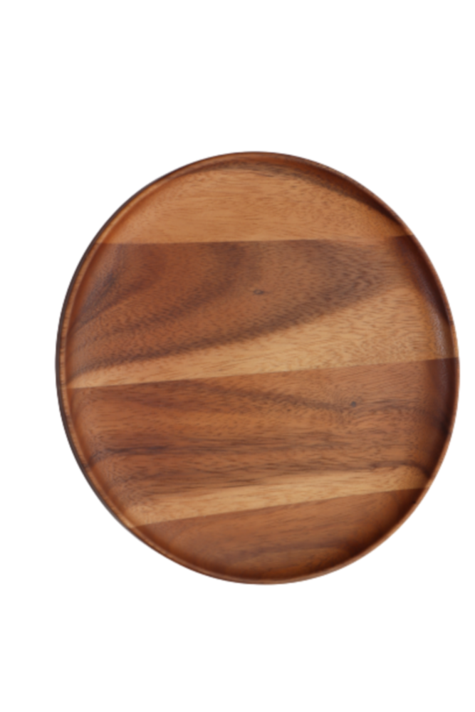 slide 1 of 2, Dash Of That Acacia Wood Round Plate, 12 in