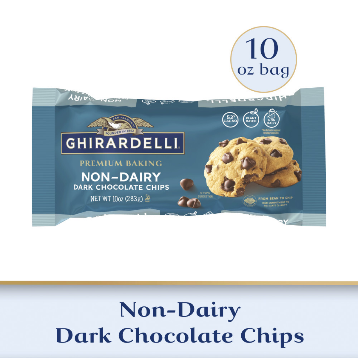 slide 1 of 13, GHIRARDELLI Non-Dairy Dark Chocolate Chips for Baking, Premium Baking Chips, 10 oz