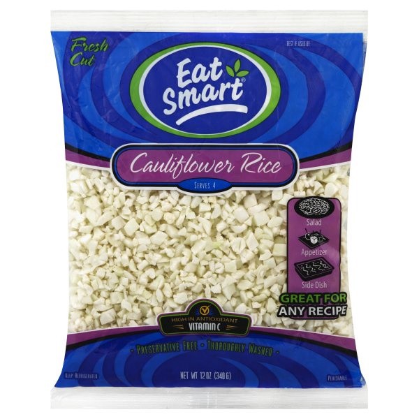 slide 1 of 9, Eat Smart Cauliflower Rice, 12 oz