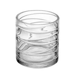 Elements Clear Pearl Stripe Glass Vase 5 in