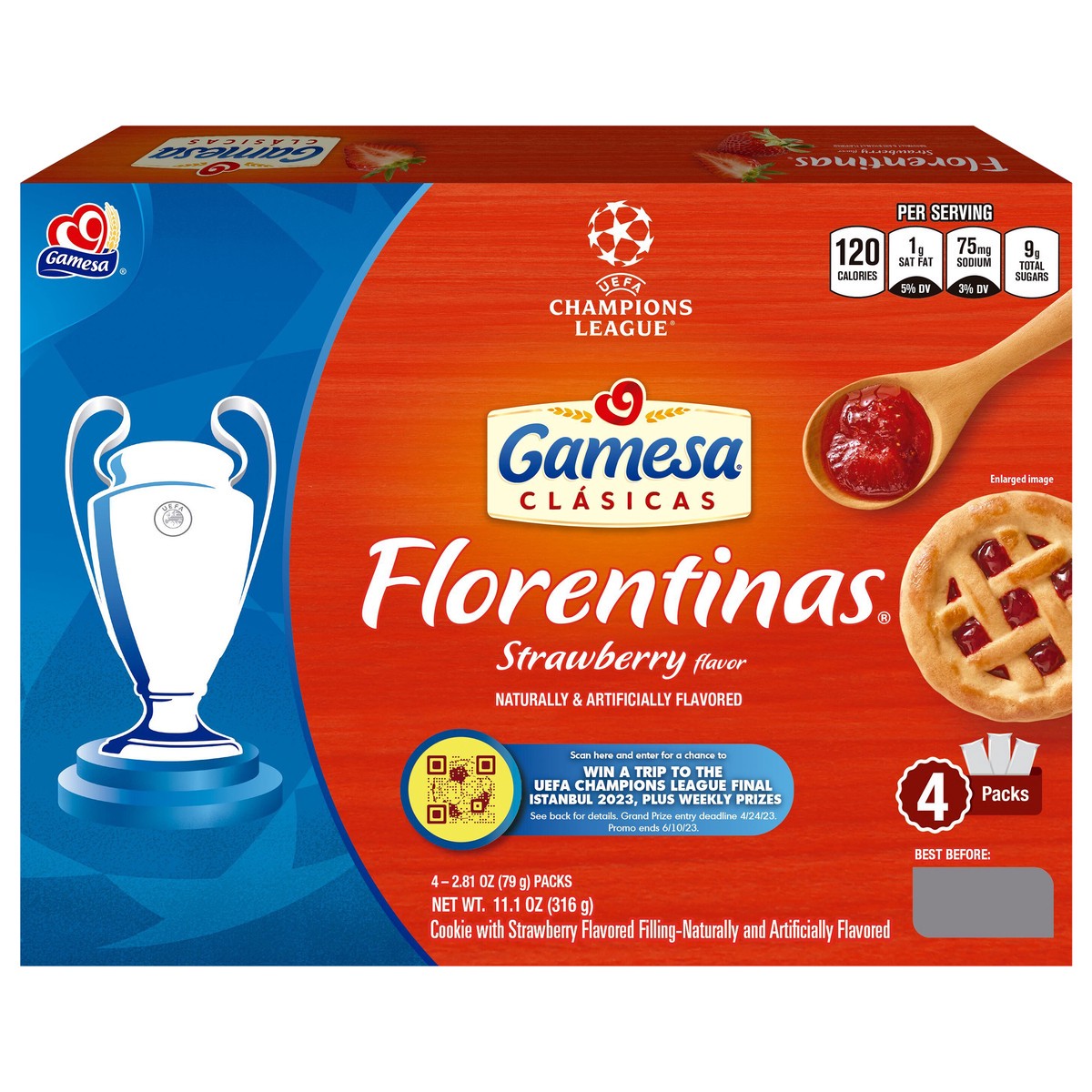 slide 1 of 1, Gamesa Florentinas Mini Tart Strawberry Naturally And Artificially Flavored 2.81 Oz 4 Count, 11.1 oz