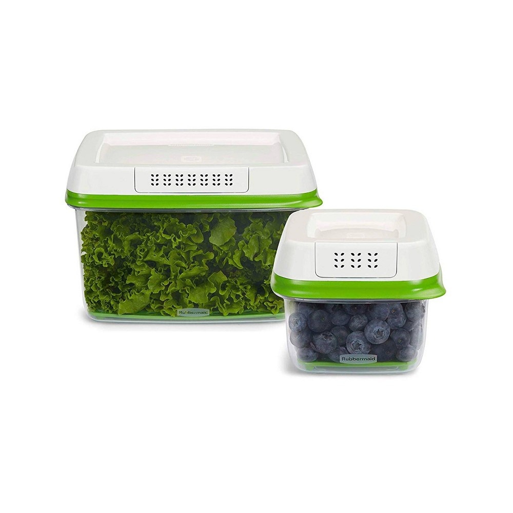 slide 2 of 4, Rubbermaid Plastic FreshWorks Food Storage Container, 2 ct