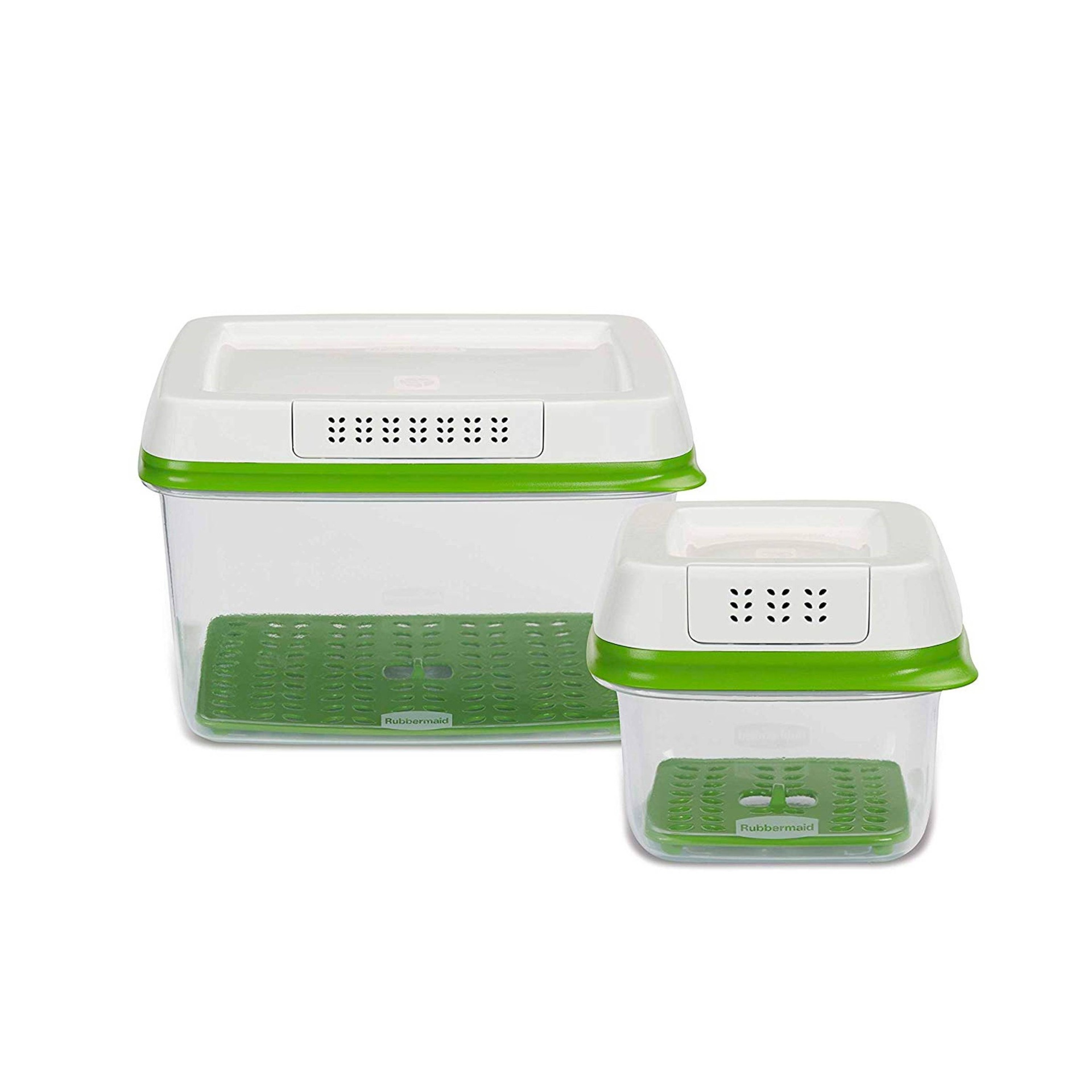 slide 1 of 4, Rubbermaid Plastic FreshWorks Food Storage Container, 2 ct