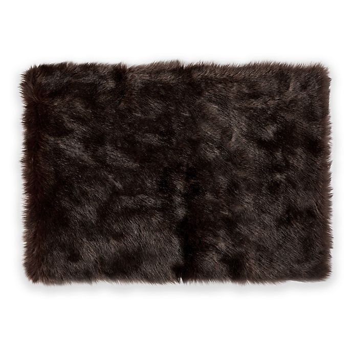 slide 1 of 1, Nordic 24 x 36'' Faux Fur Bath Rug - Black'', 1 ct