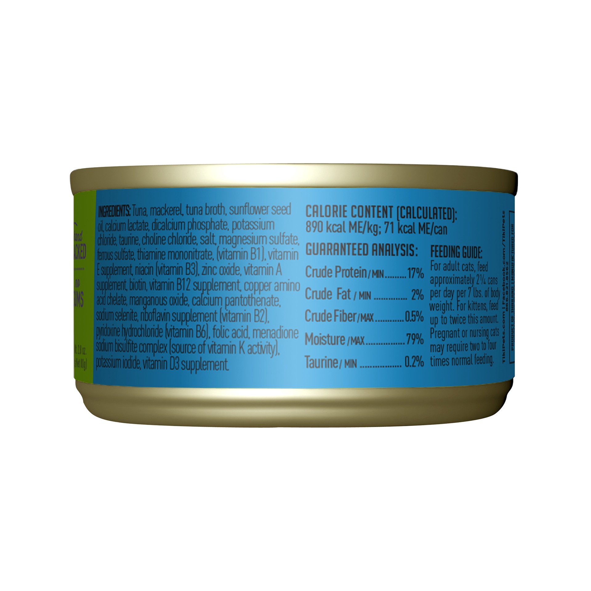 slide 6 of 8, Tiki Cat Luau Wet Cat Food, Ahi Tuna & Mackerel, 2.8 oz. Can, 2.8 oz