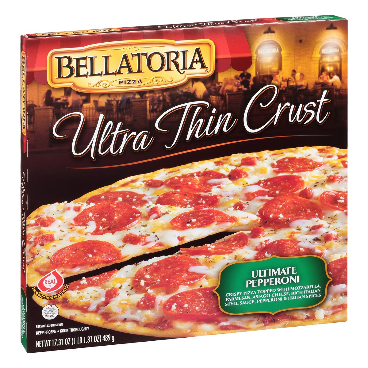 slide 6 of 9, Bellatoria Ultra Thin Crust Ultimate Pepperoni Pizza 17.31 oz, 17.31 oz