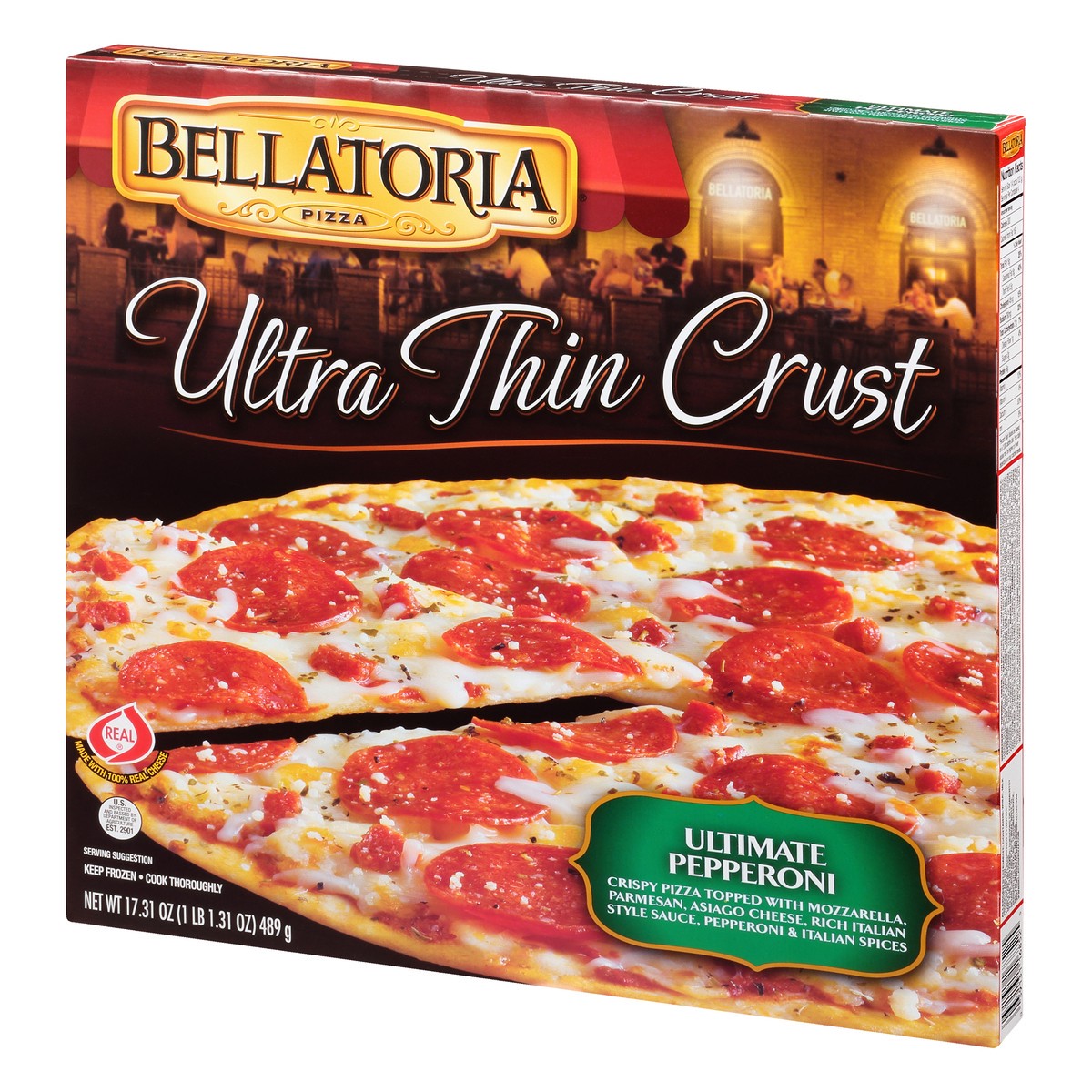 slide 2 of 9, Bellatoria Ultra Thin Crust Ultimate Pepperoni Pizza 17.31 oz, 17.31 oz