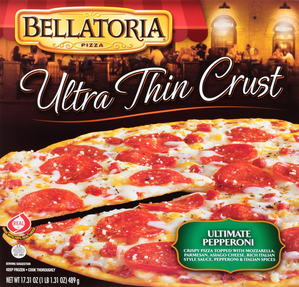 slide 7 of 9, Bellatoria Ultra Thin Crust Ultimate Pepperoni Pizza 17.31 oz, 17.31 oz