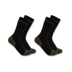 Carhartt® Size L Midweight Cotton Blend Steel Toe Book Sock Multipack - Black