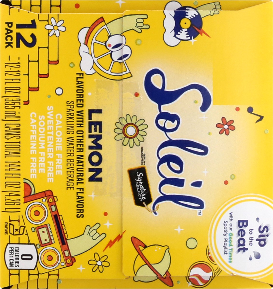 slide 8 of 12, Soleil 12 Pack Lemon Sparkling Water 12 ea - 12 ct, 12 ct; 12 fl oz