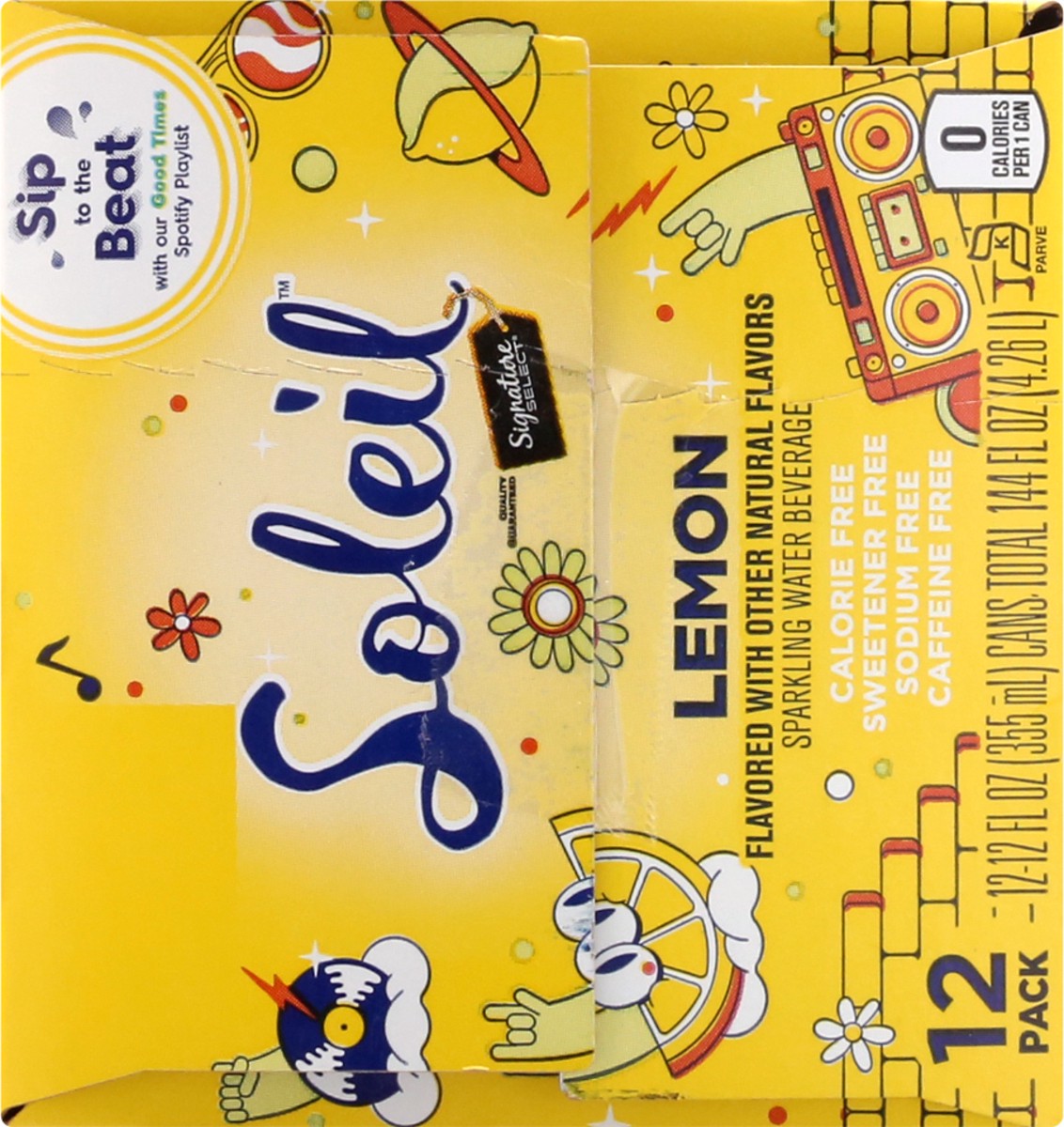 slide 7 of 12, Soleil 12 Pack Lemon Sparkling Water 12 ea - 12 ct, 12 ct; 12 fl oz