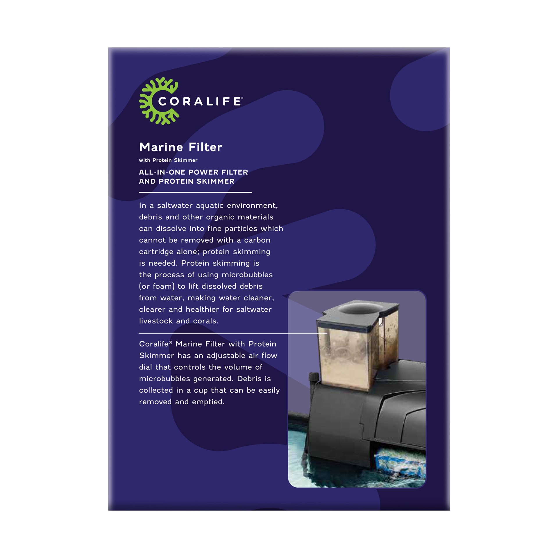 slide 2 of 10, Coralife Marine Filter w/Protein Skimmer 30 Gallons, 1 ct