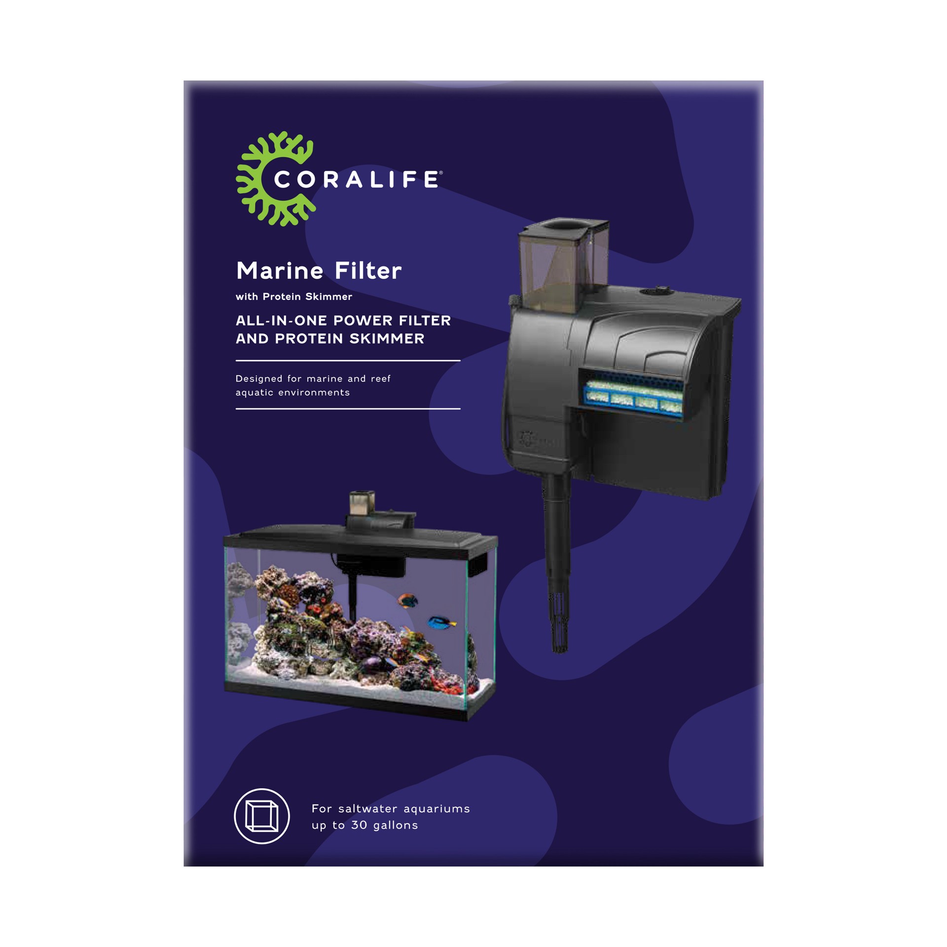 slide 6 of 10, Coralife Marine Filter w/Protein Skimmer 30 Gallons, 1 ct