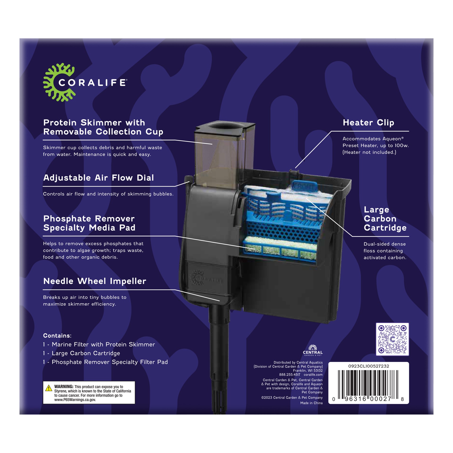 slide 9 of 10, Coralife Marine Filter w/Protein Skimmer 30 Gallons, 1 ct