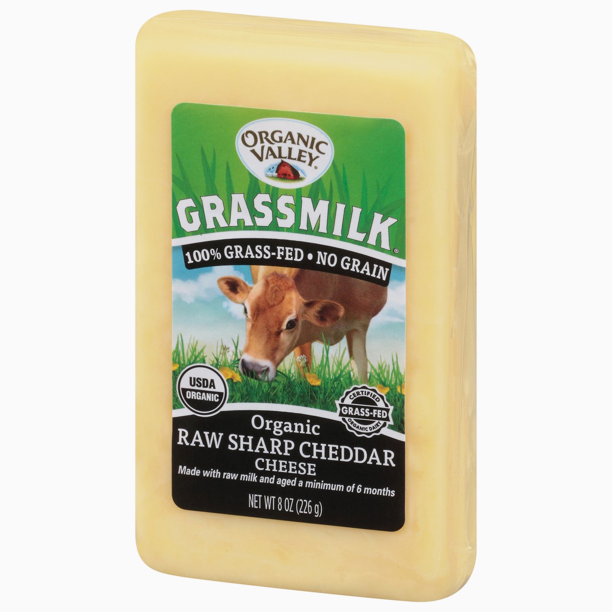 slide 5 of 14, Organic Valley Grassmilk Organic Raw Sharp Cheddar Cheese, 8 oz