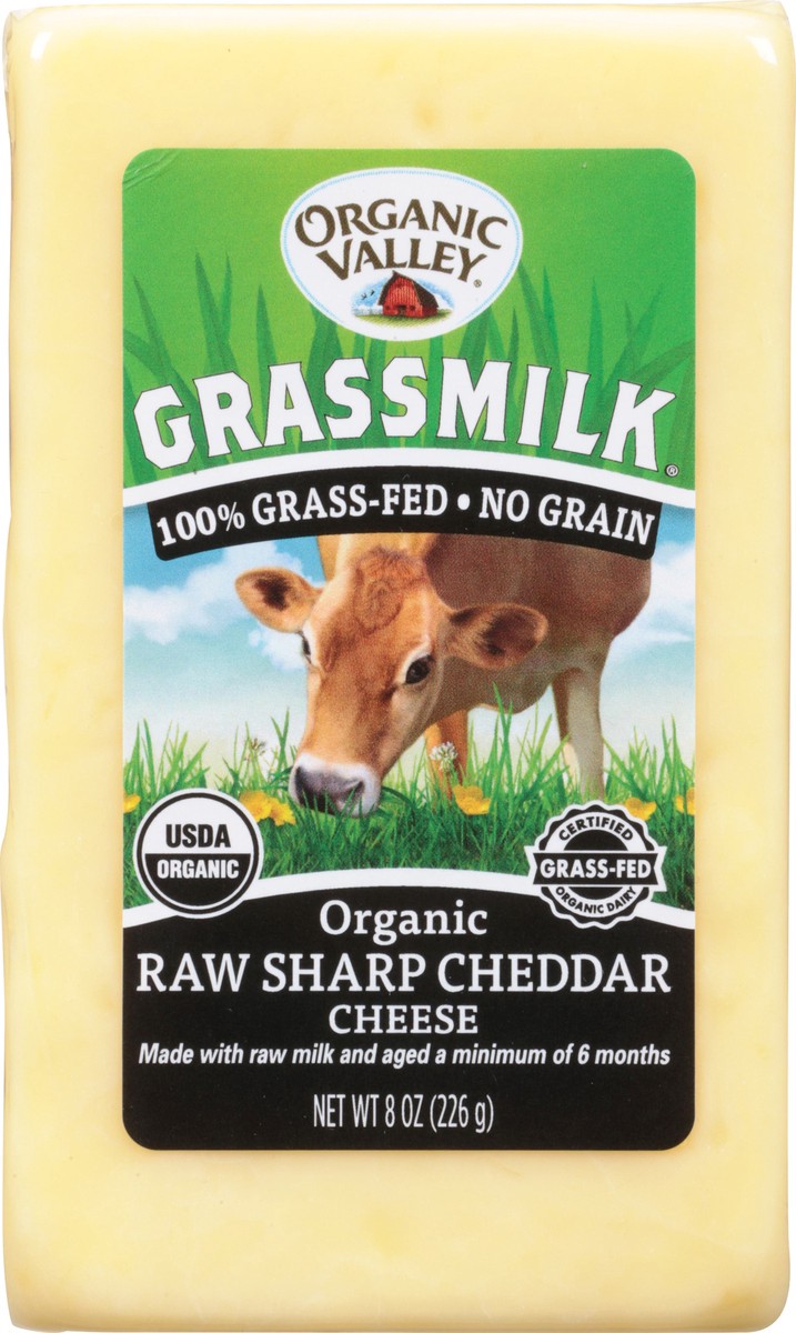 slide 13 of 14, Organic Valley Grassmilk Organic Raw Sharp Cheddar Cheese, 8 oz