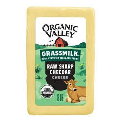 Organic Valley Grassmilk Raw Organic Sharp Cheddar Cheese Block, 8 oz