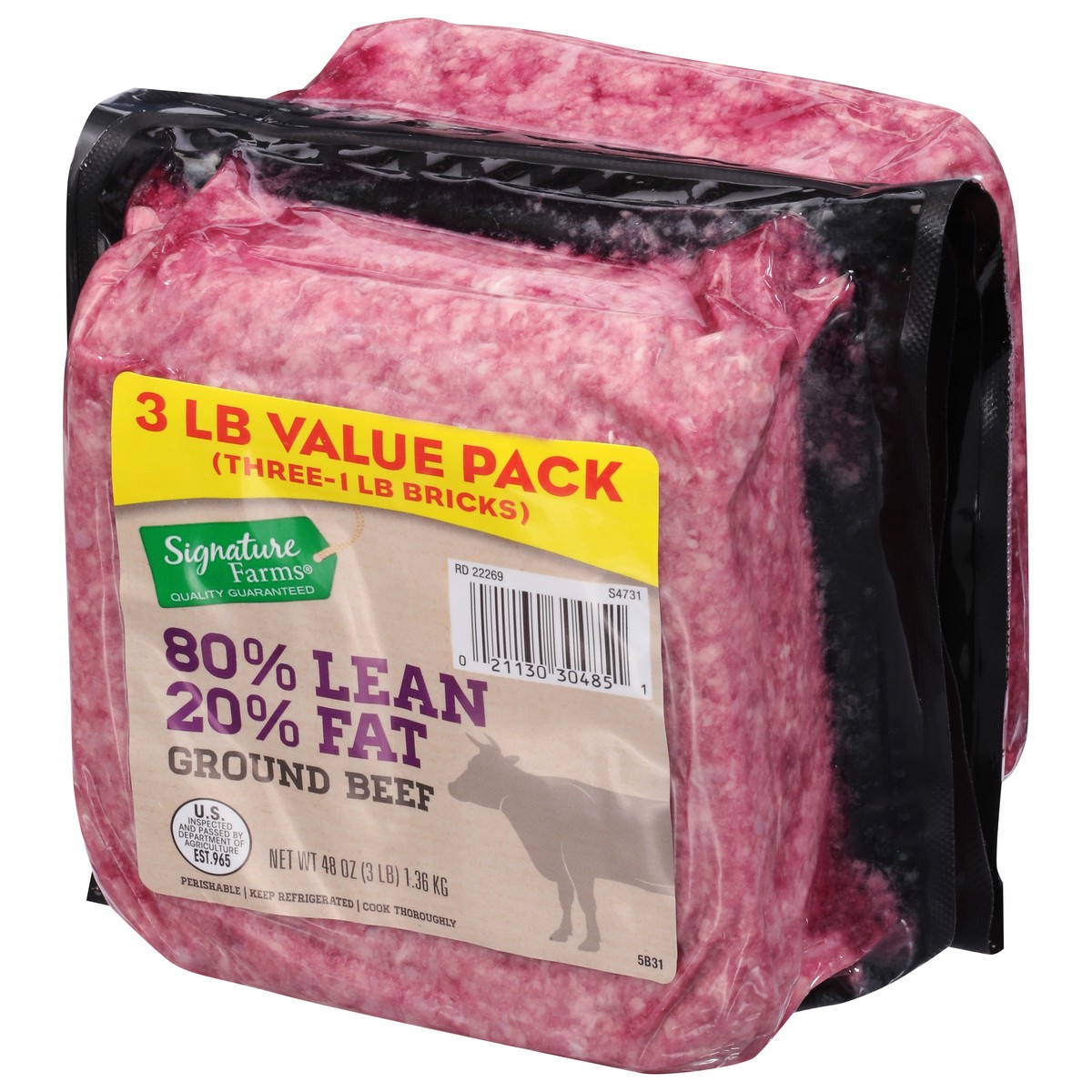 Signature Farms 80 Lean 20 Fat Ground Beef Multipack 48 oz Shipt