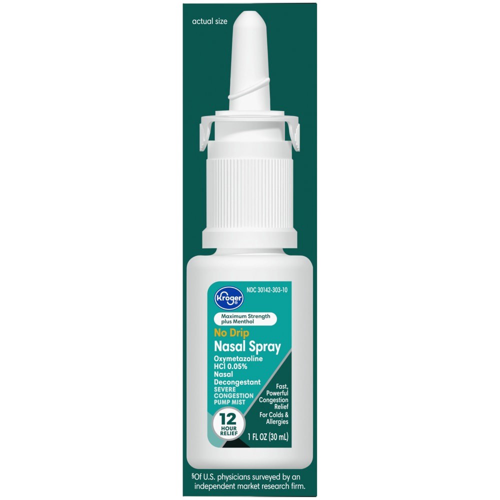 slide 4 of 6, Kroger Oxymetazoline Hcl Severe Congestion Nasal Spray With Menthol, 1 fl oz